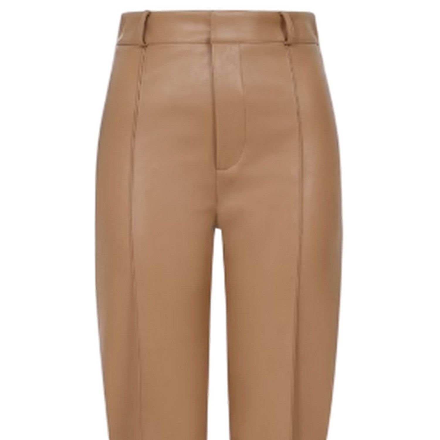 Camel - Side - Little Mistress Womens-Ladies Leather Trousers