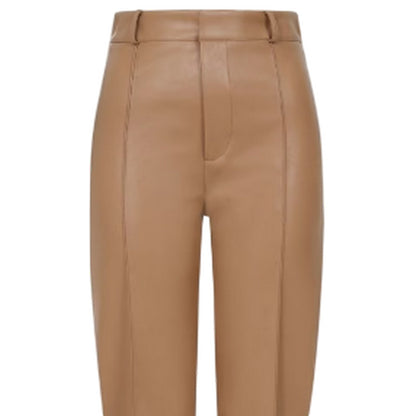 Camel - Side - Little Mistress Womens-Ladies Leather Trousers