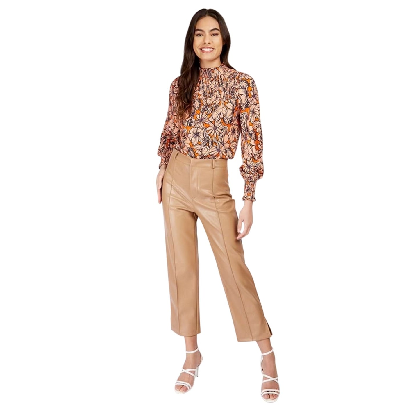 Camel - Lifestyle - Little Mistress Womens-Ladies Leather Trousers