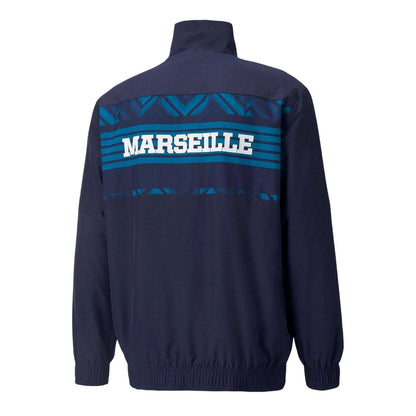 Navy - Back - Puma Mens Prematch Olympique De Marseille FC Jacket