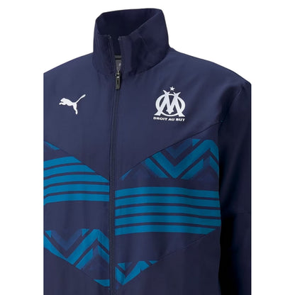 Navy - Side - Puma Mens Prematch Olympique De Marseille FC Jacket