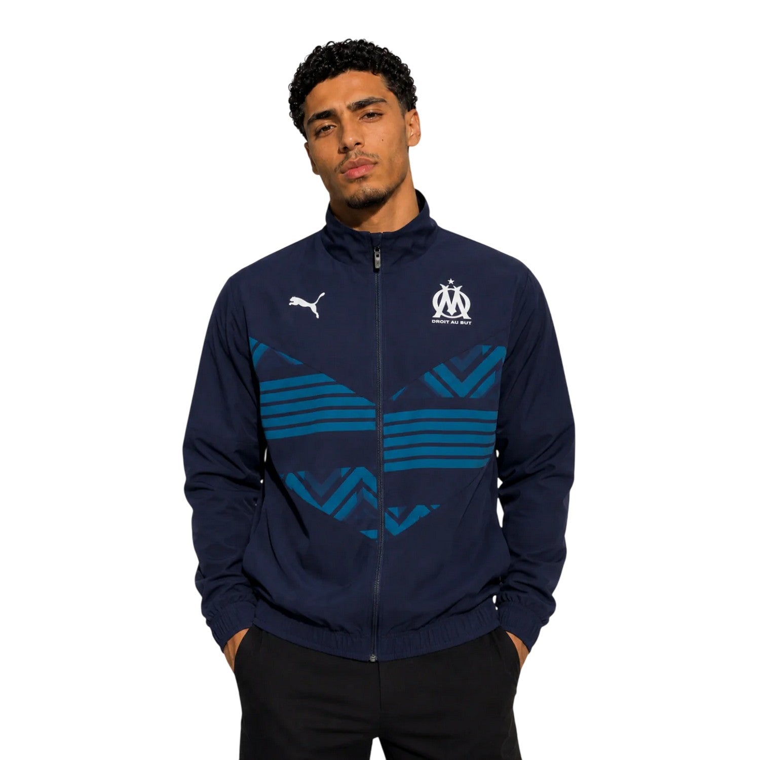 Navy - Lifestyle - Puma Mens Prematch Olympique De Marseille FC Jacket