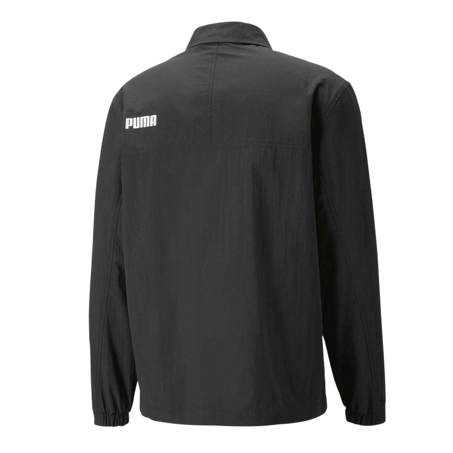 Black - Back - Puma Mens Collared Coach Jacket
