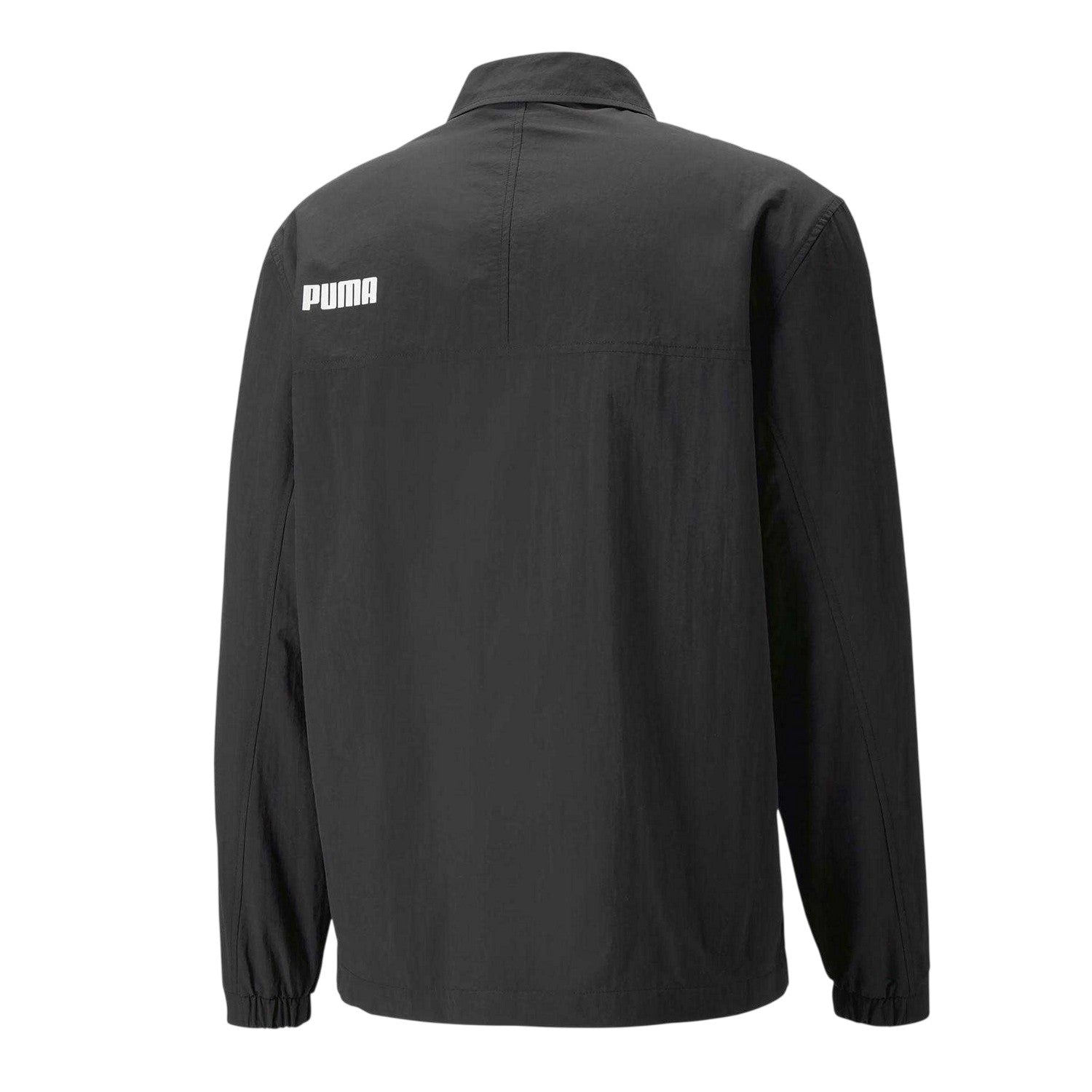 Black - Back - Puma Mens Collared Coach Jacket