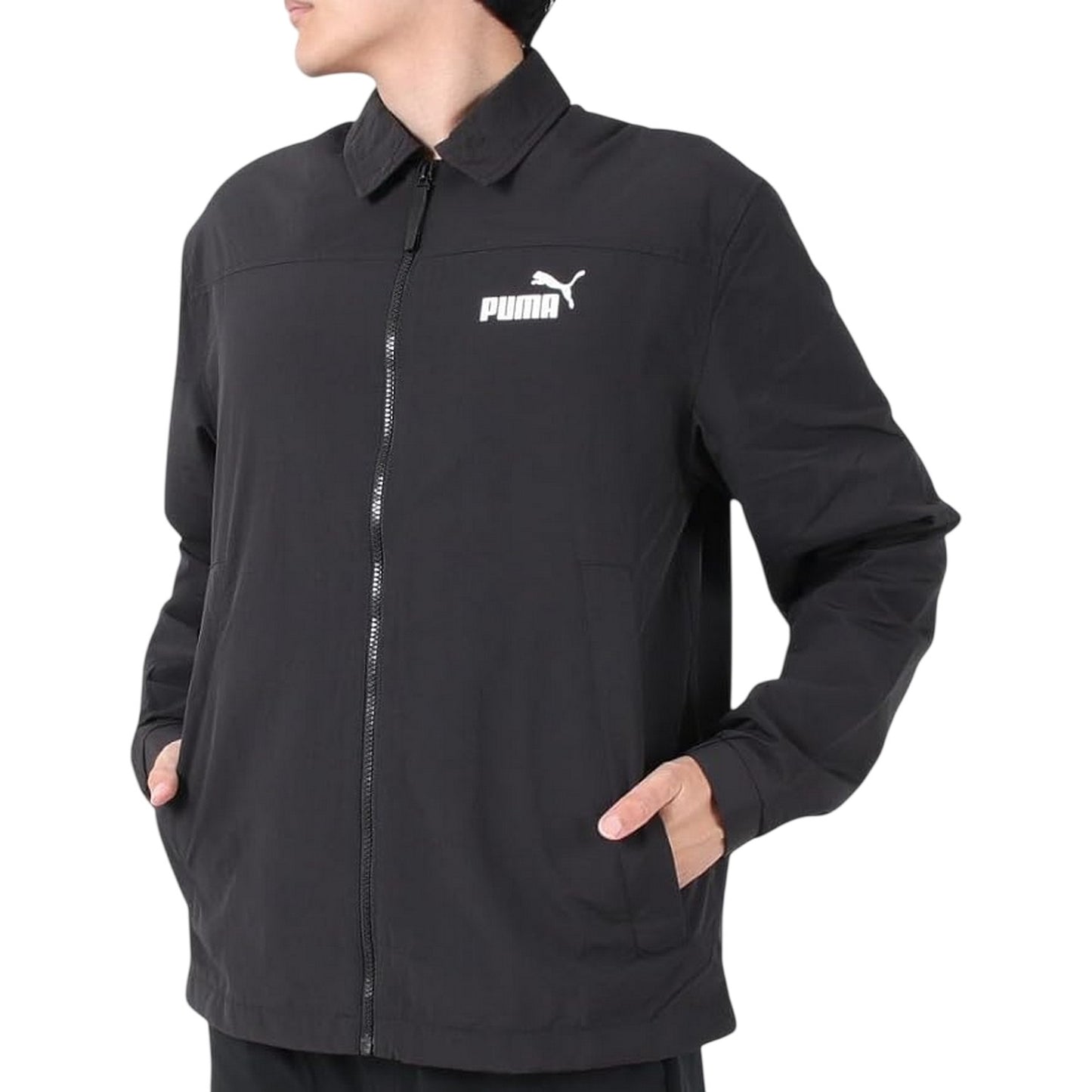 Black - Pack Shot - Puma Mens Collared Coach Jacket