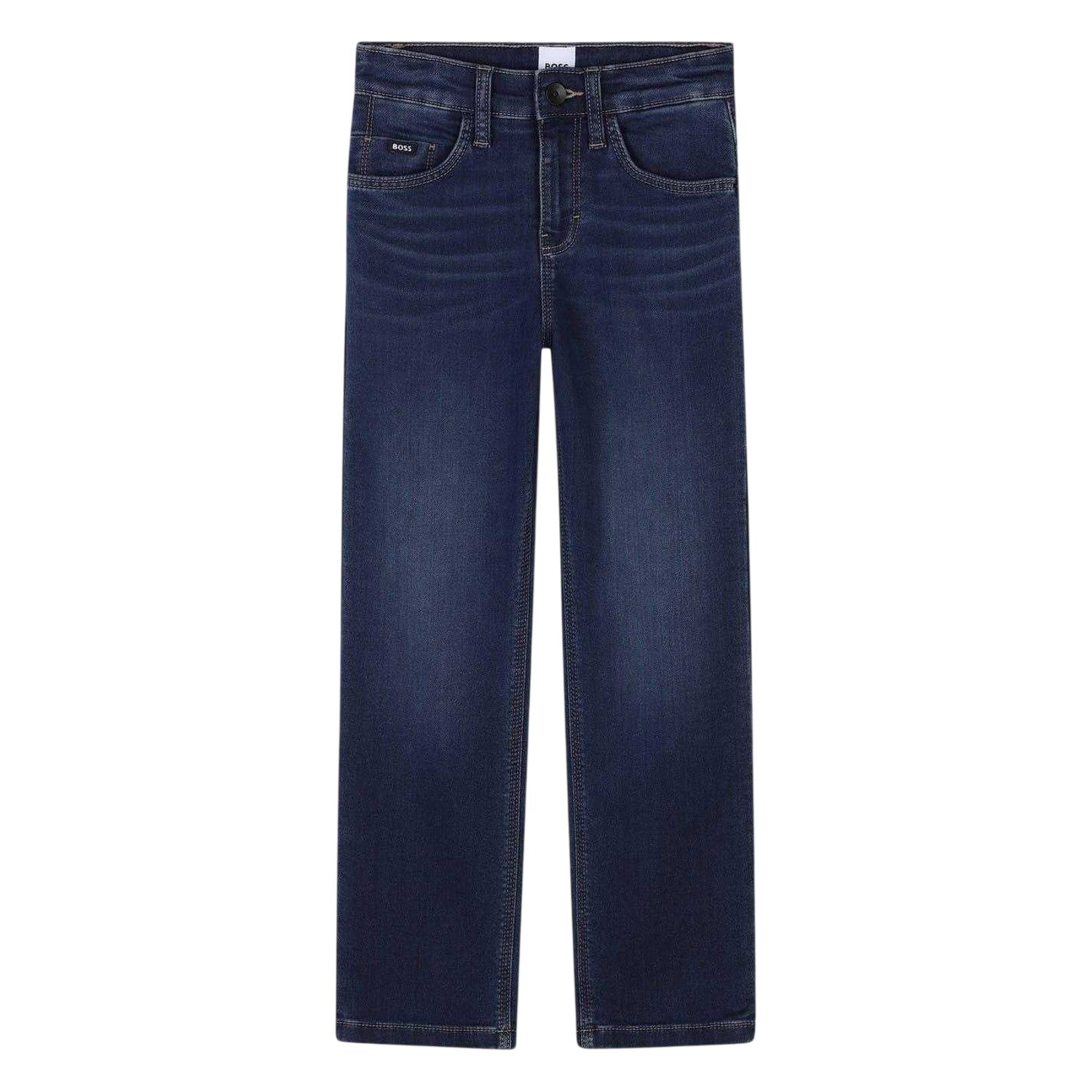Stone - Front - Boss Childrens-Kids Regular Jeans