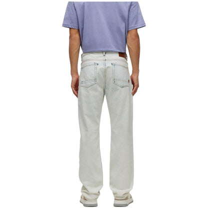 Pastel Blue - Back - Boss Mens Denim 5 Pockets Straight Leg Jeans