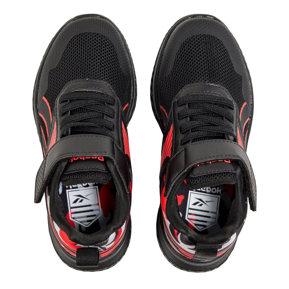 Black - Side - Reebok Childrens-Kids Rush Runner 5 Stretch Lace Trainers