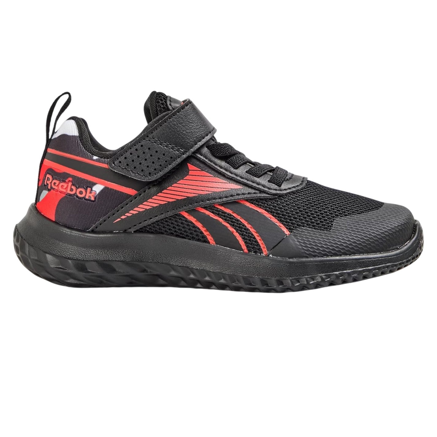 Black - Front - Reebok Childrens-Kids Rush Runner 5 Stretch Lace Trainers