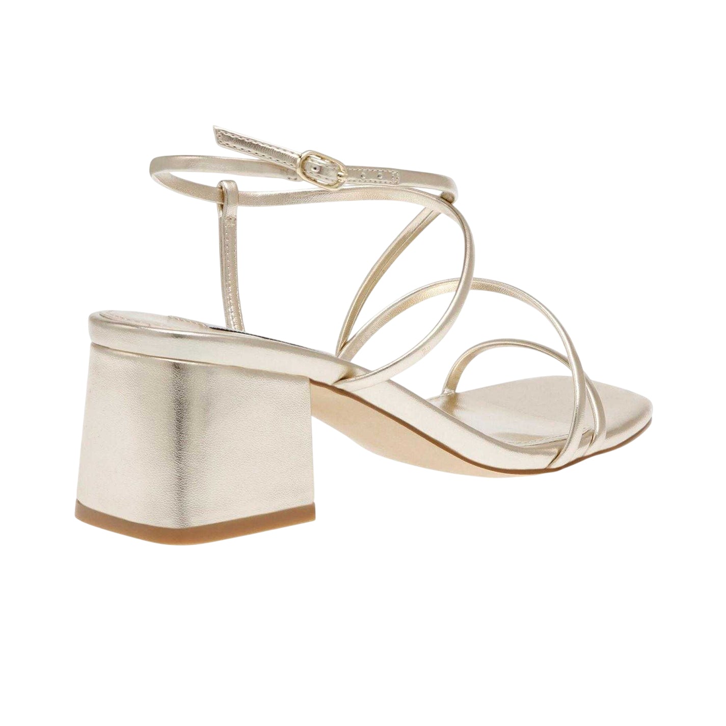 Gold - Back - Steve Madden Womens-Ladies Block Heel Sandals