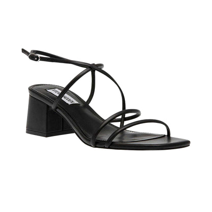 Black - Side - Steve Madden Womens-Ladies Block Heel Sandals