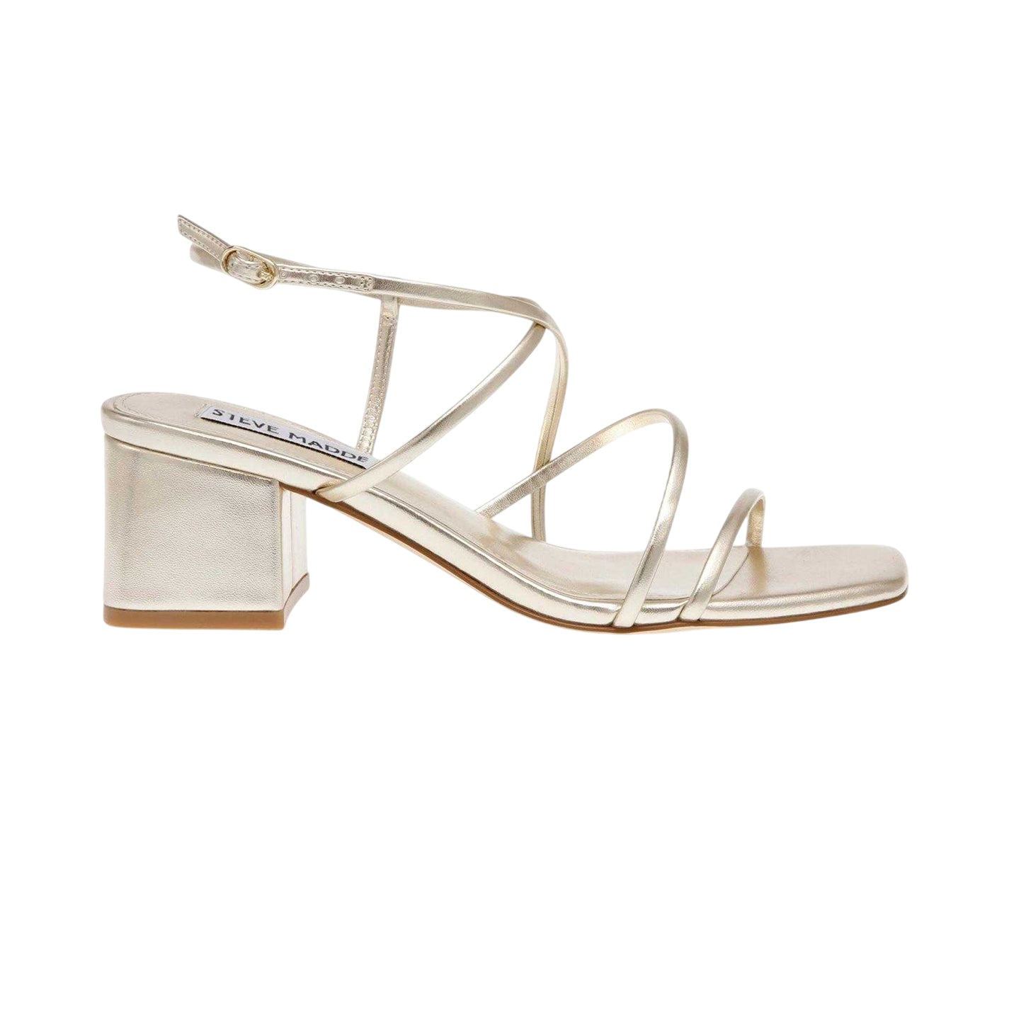 Gold - Front - Steve Madden Womens-Ladies Block Heel Sandals
