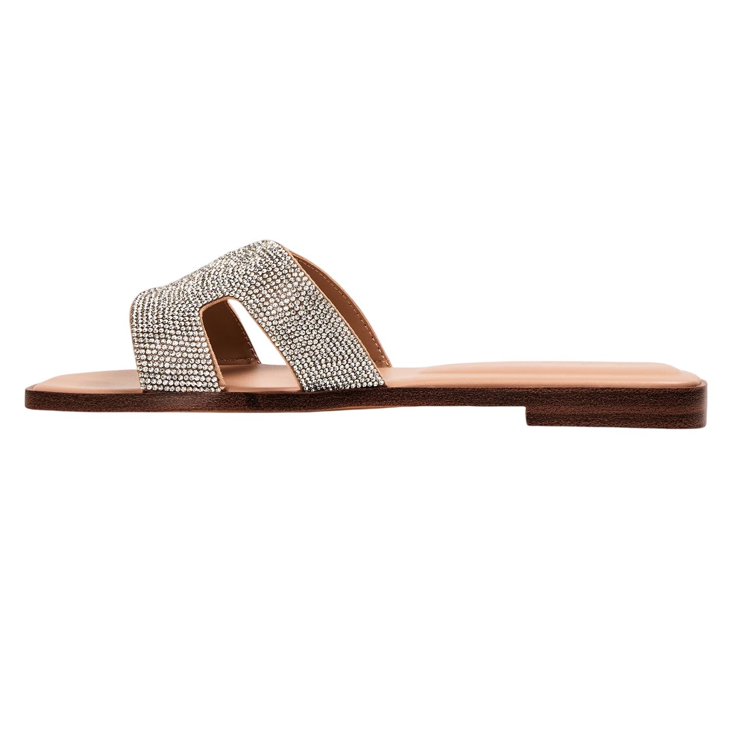 Beige - Back - Aldo Womens-Ladies Diamante Flat Sandals