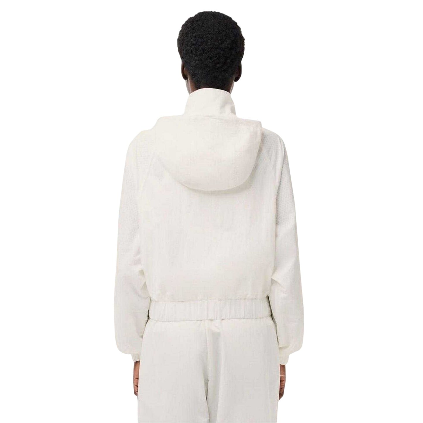 White - Back - Lacoste Womens-Ladies Relaxed Fit Raincoat
