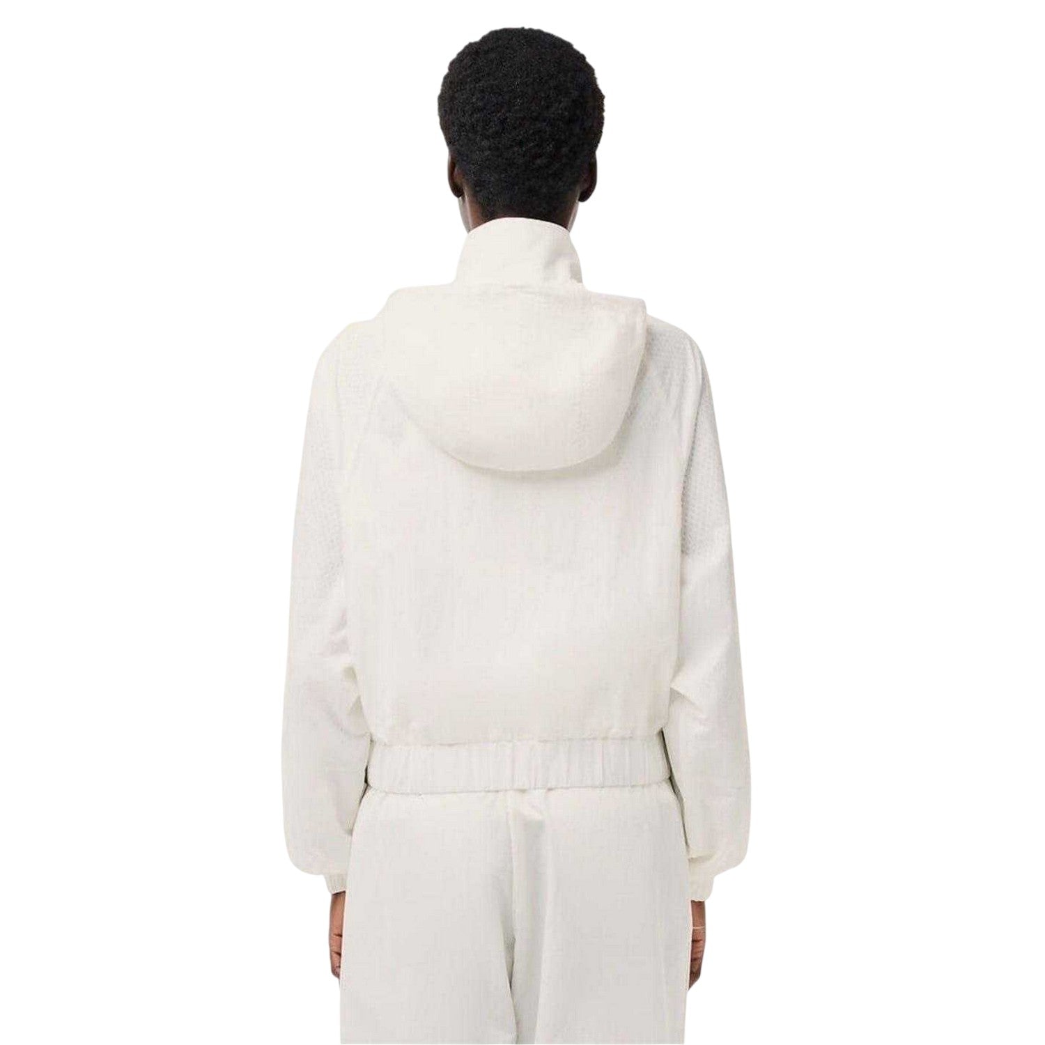 White - Back - Lacoste Womens-Ladies Relaxed Fit Raincoat