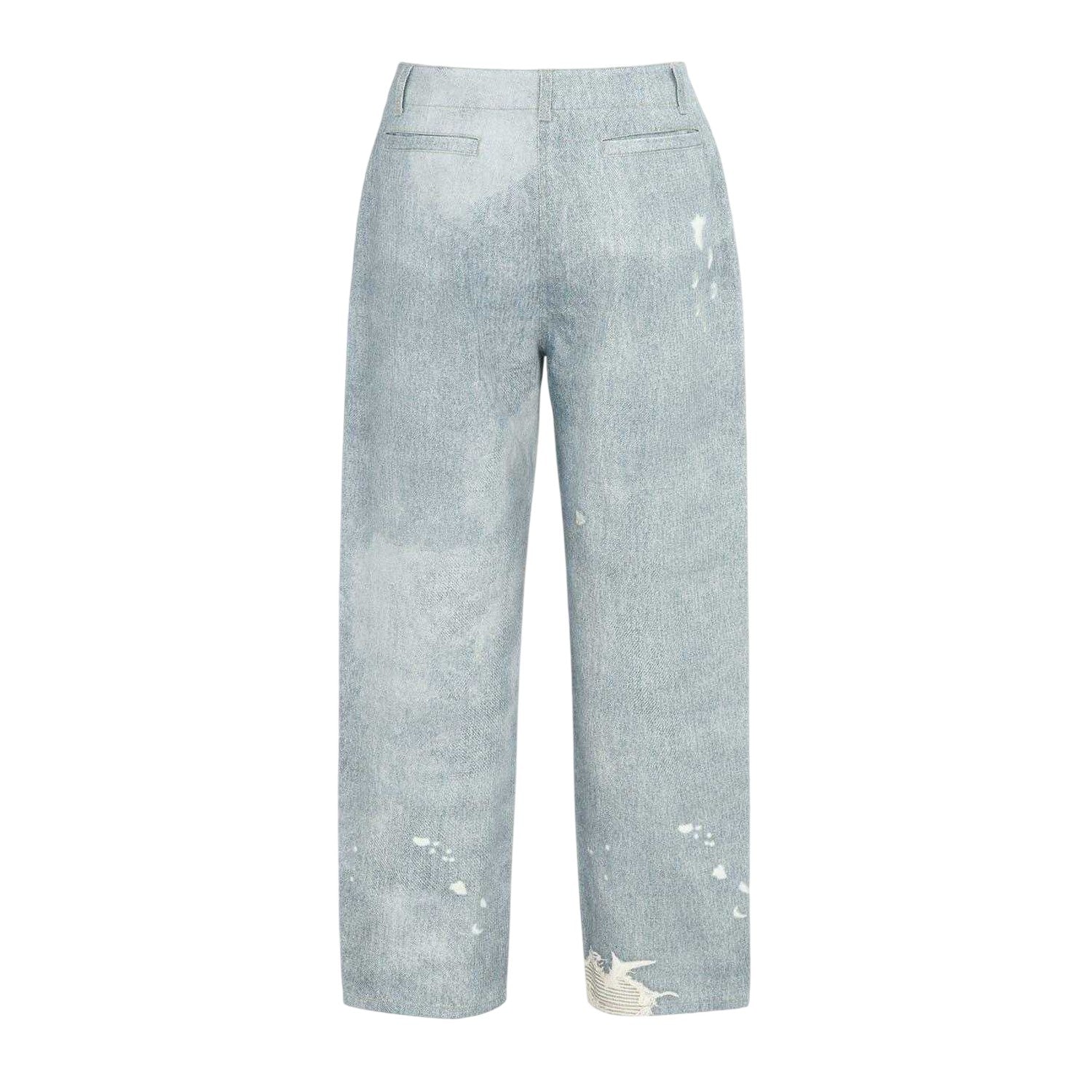 Blue - Back - Firetrap Womens-Ladies Cotton Distressed Relaxed Fit Jeans