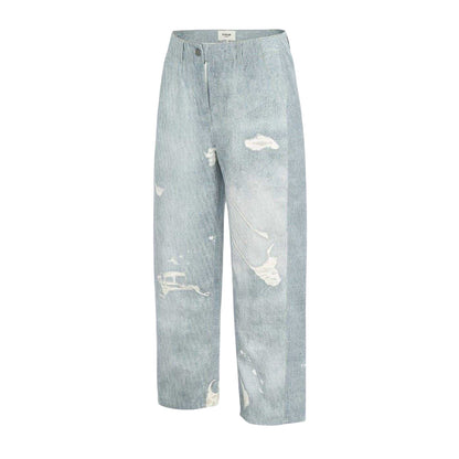 Blue - Side - Firetrap Womens-Ladies Cotton Distressed Relaxed Fit Jeans