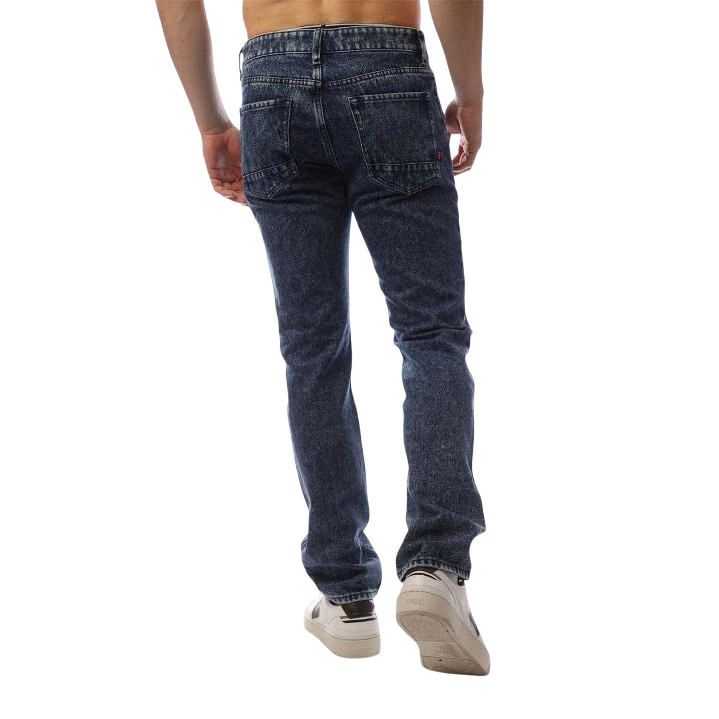 Navy - Back - Boss Mens 5 Pockets Straight Leg Jeans