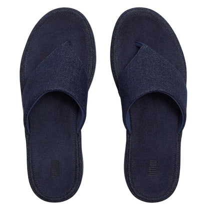 Dark Denim - Back - Fit Flop Womens-Ladies Denim Wedge Sandals