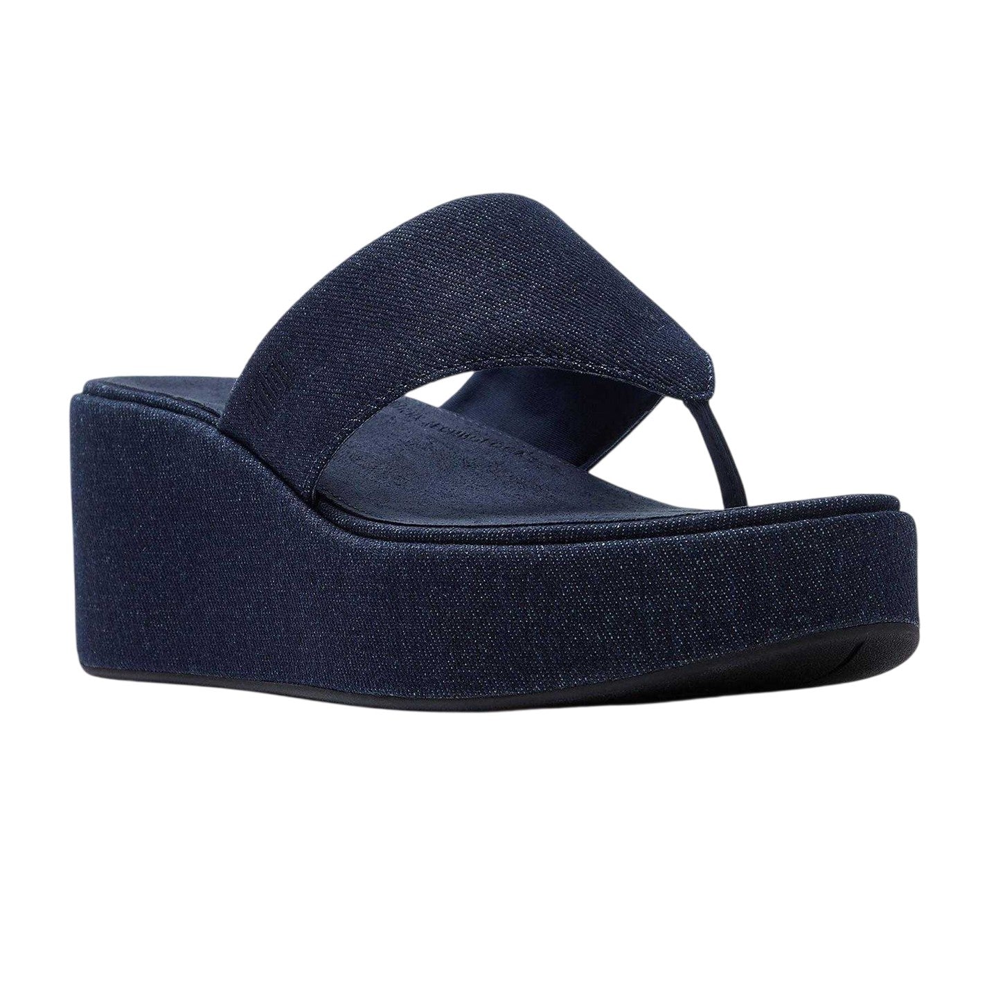 Dark Denim - Side - Fit Flop Womens-Ladies Denim Wedge Sandals