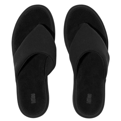 All Black - Back - Fit Flop Womens-Ladies Denim Wedge Sandals