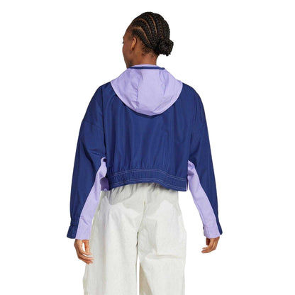 Light Purple - Back - Adidas Womens-Ladies Arsenal FC Windbreaker