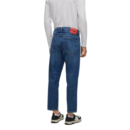 Bright Blue - Back - Hugo Mens 5 Pockets Straight Jeans
