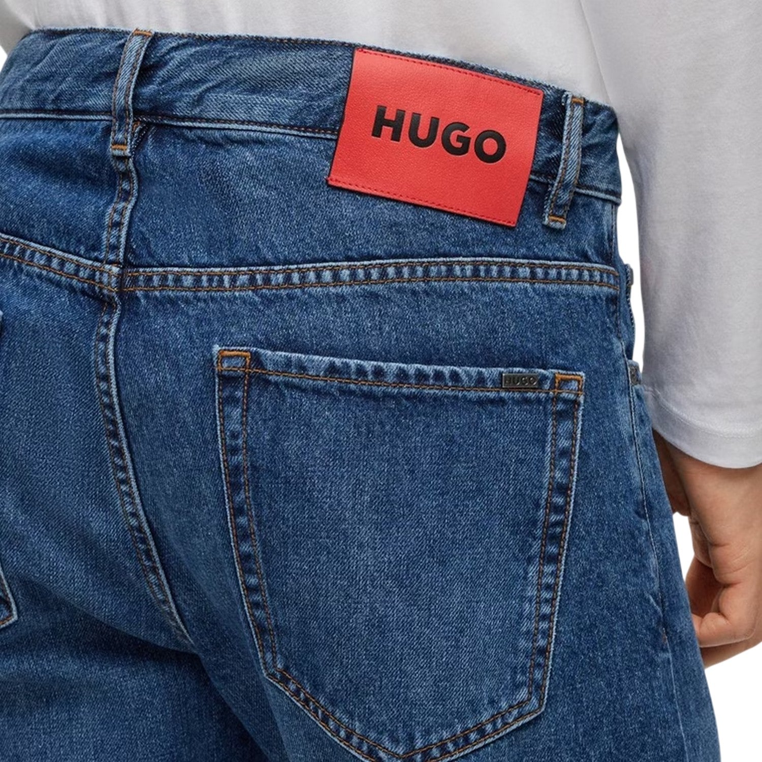 Bright Blue - Side - Hugo Mens 5 Pockets Straight Jeans