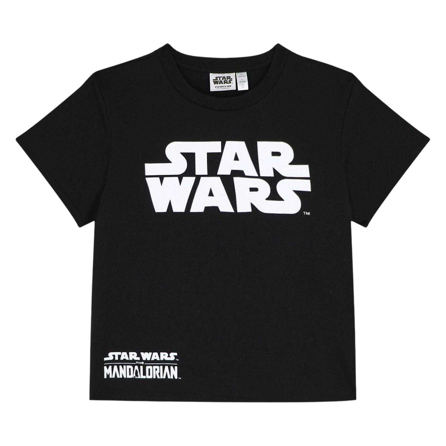 Black - Back - Star Wars The Mandalorian Childrens-Kids Grogu T-Shirt & Shorts Set