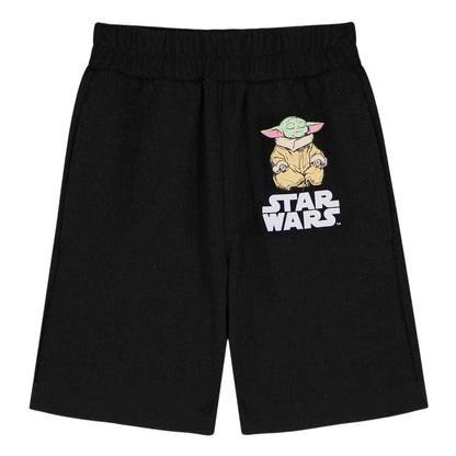 Black - Lifestyle - Star Wars The Mandalorian Childrens-Kids Grogu T-Shirt & Shorts Set