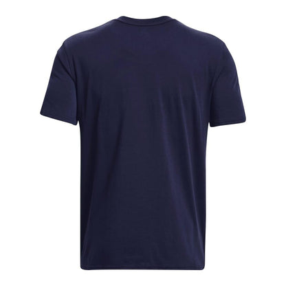 Blue - Back - Under Armour Mens Embroidered Logo Heavyweight T-Shirt