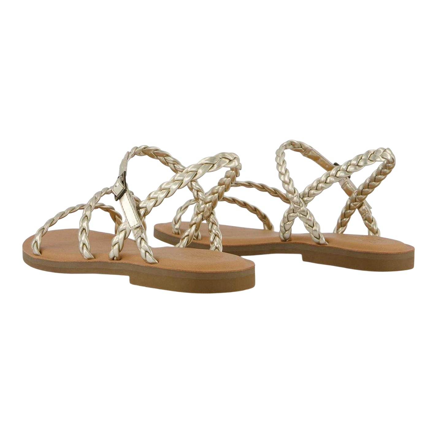 Gold - Back - Toms Womens-Ladies Kira Flat Gladiator Sandals