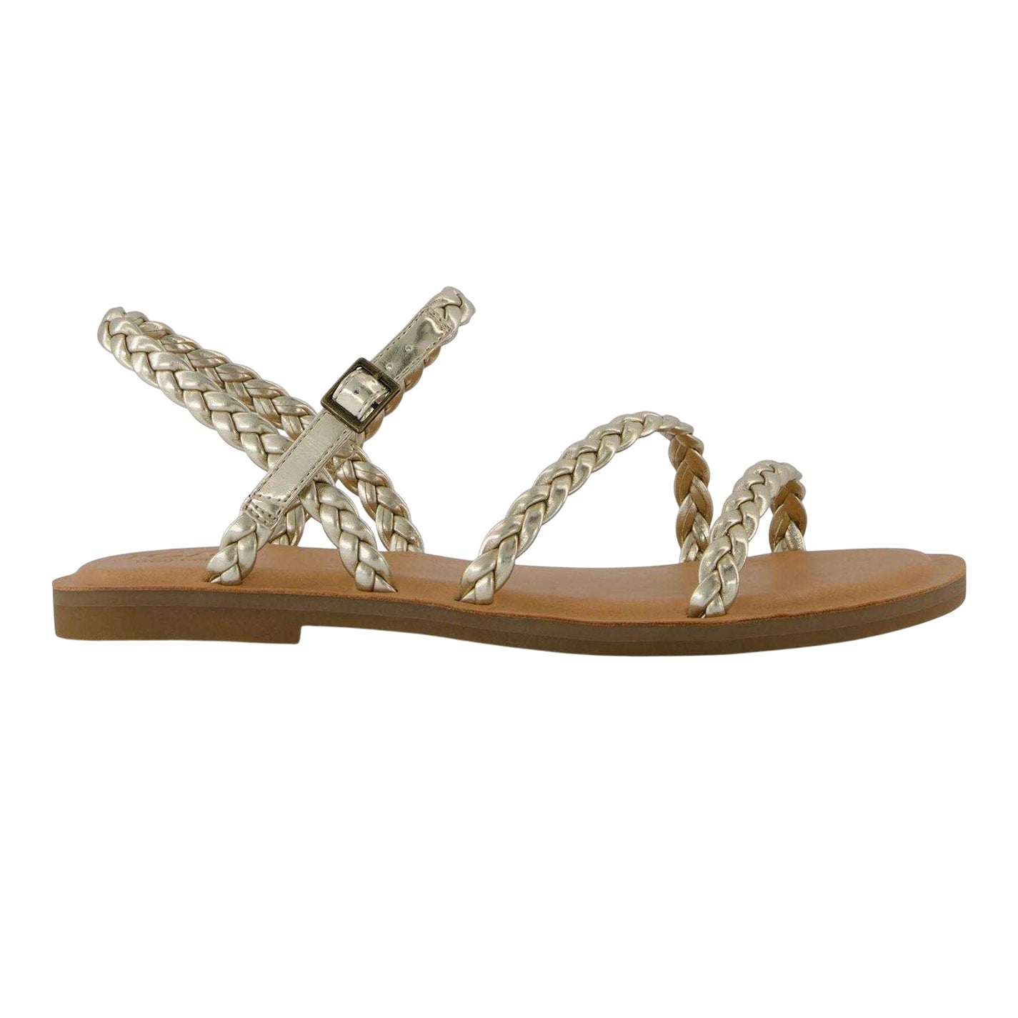 Gold - Front - Toms Womens-Ladies Kira Flat Gladiator Sandals