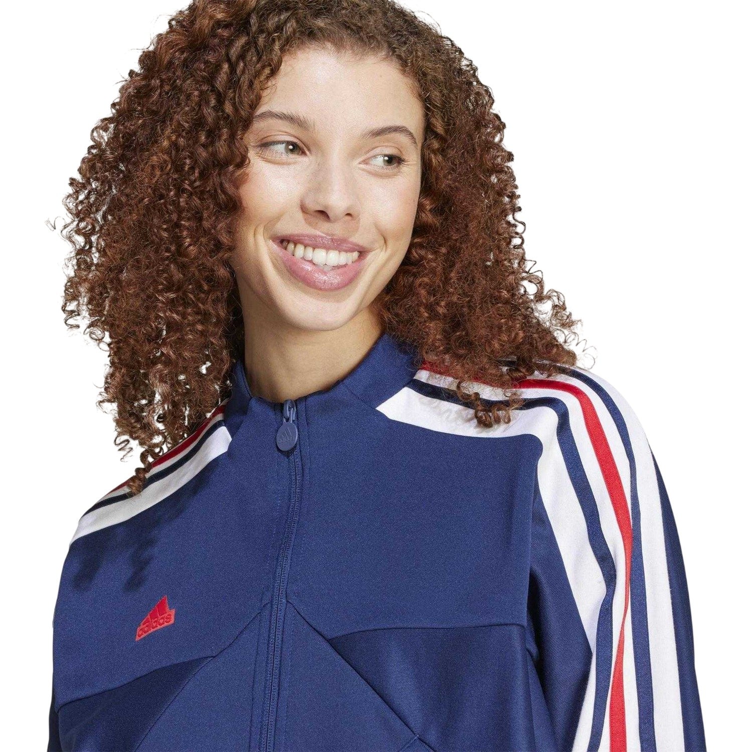 Team Navy Blue - Side - Adidas Womens-Ladies Tiro 3 Stripes Tracksuit Top