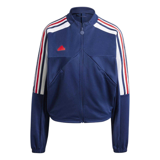 Team Navy Blue - Front - Adidas Womens-Ladies Tiro 3 Stripes Tracksuit Top