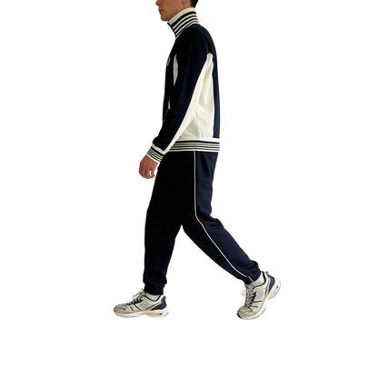 Blue - Lifestyle - Slazenger Mens Off-Court Terrace Striped Relaxed Fit Tracksuit Top