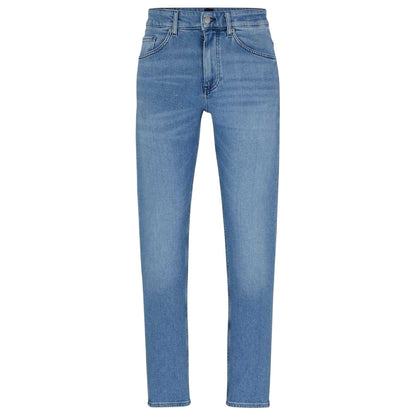 Turquoise-Aqua - Front - Boss Mens Taber 5 Pockets Straight Leg Jeans