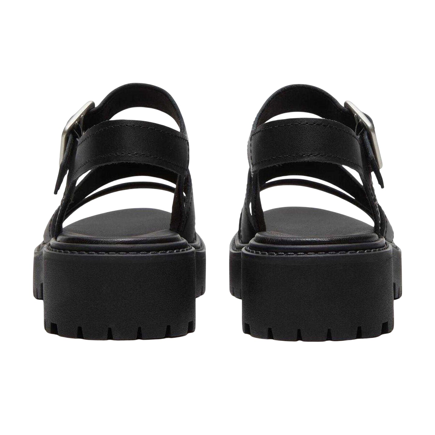 Black - Back - Timberland Womens-Ladies Leather Flat Gladiator Sandals