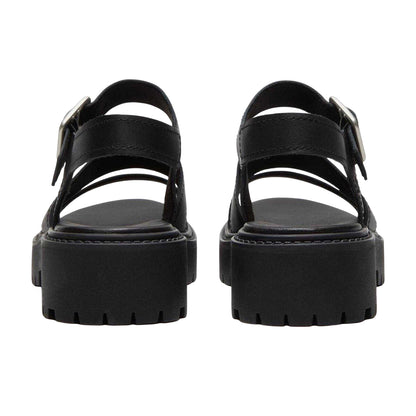 Black - Back - Timberland Womens-Ladies Leather Flat Gladiator Sandals