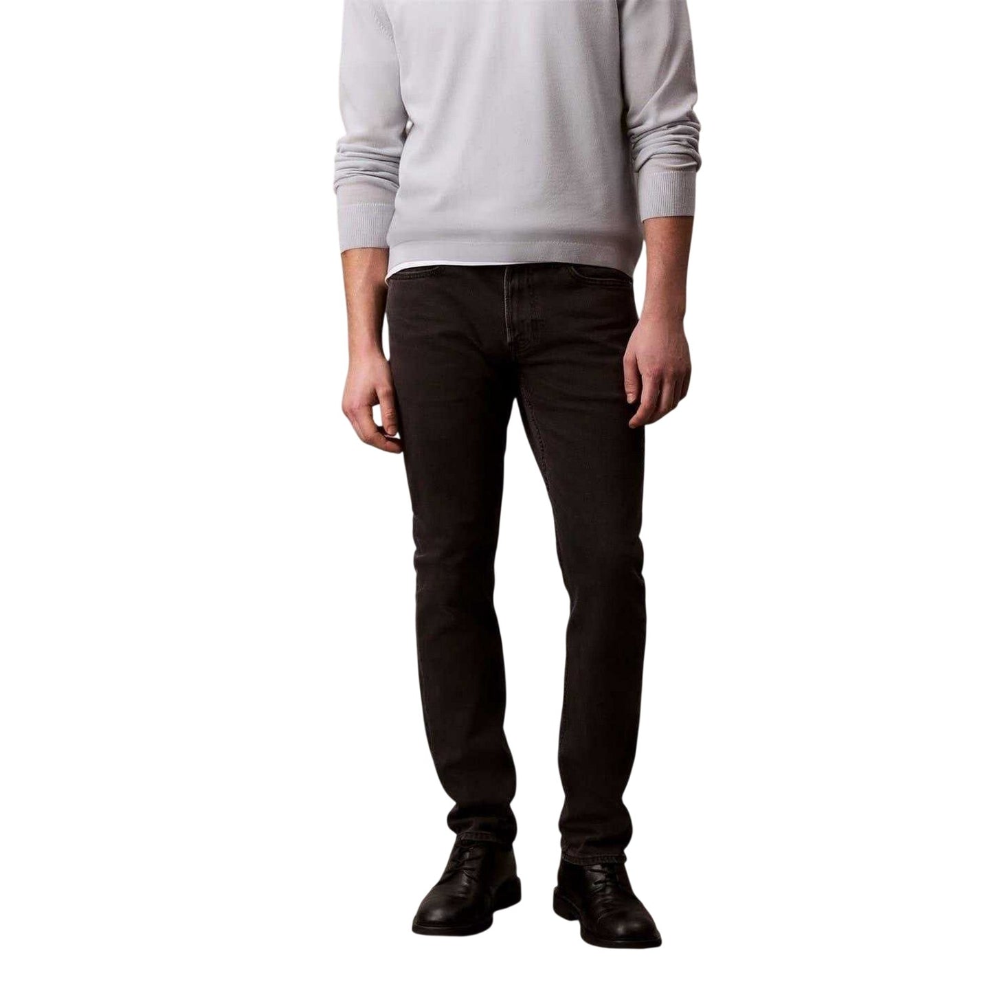 Black - Side - Calvin Klein Mens 5 Pockets Slim Jeans