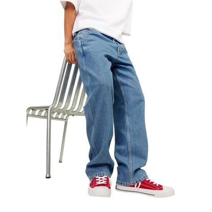 Blue Denim - Pack Shot - Jack And Jones Mens Eddie Worker Relaxed Fit Jeans