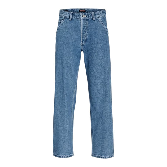 Blue Denim - Front - Jack And Jones Mens Eddie Worker Relaxed Fit Jeans