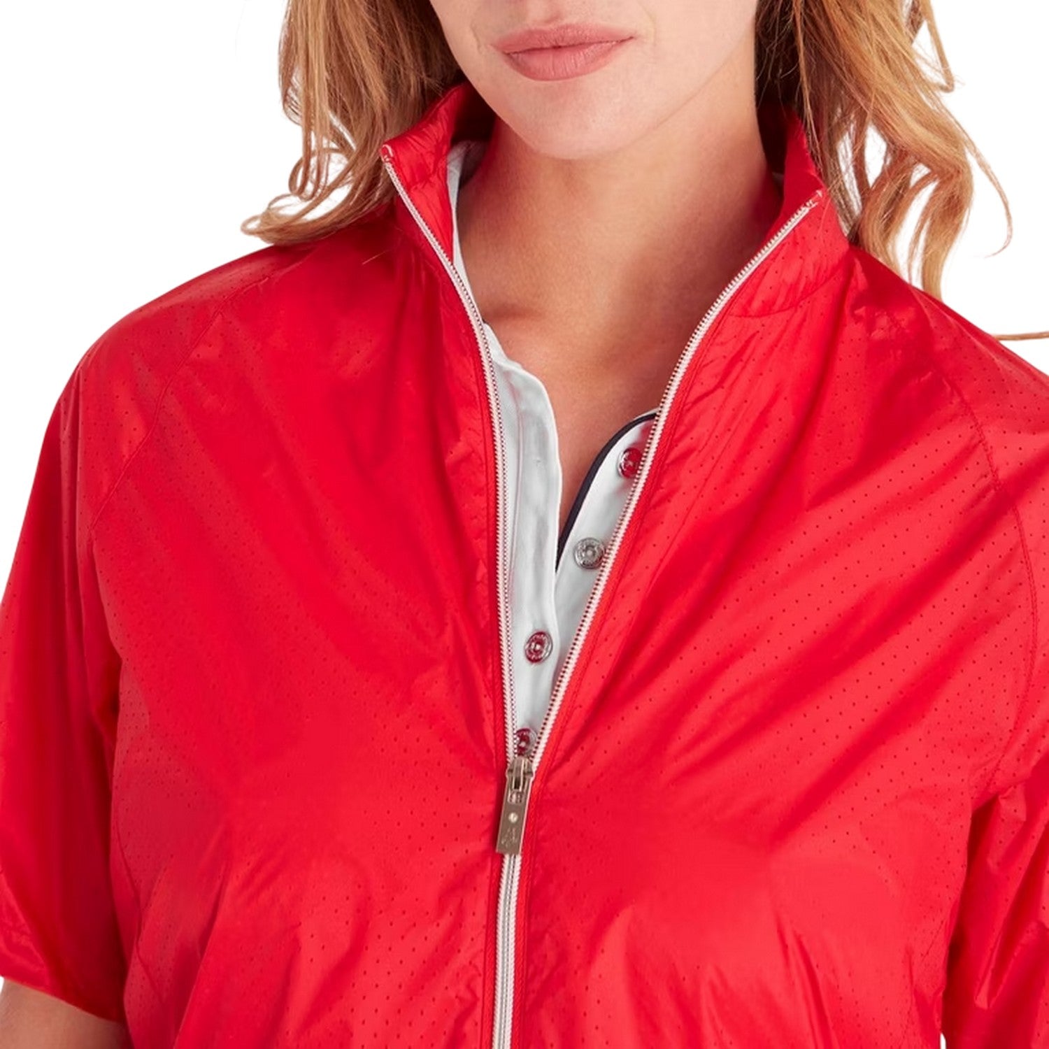 Poppy - Side - Calvin Klein Womens-Ladies Perforated Regular Golf Windbreaker