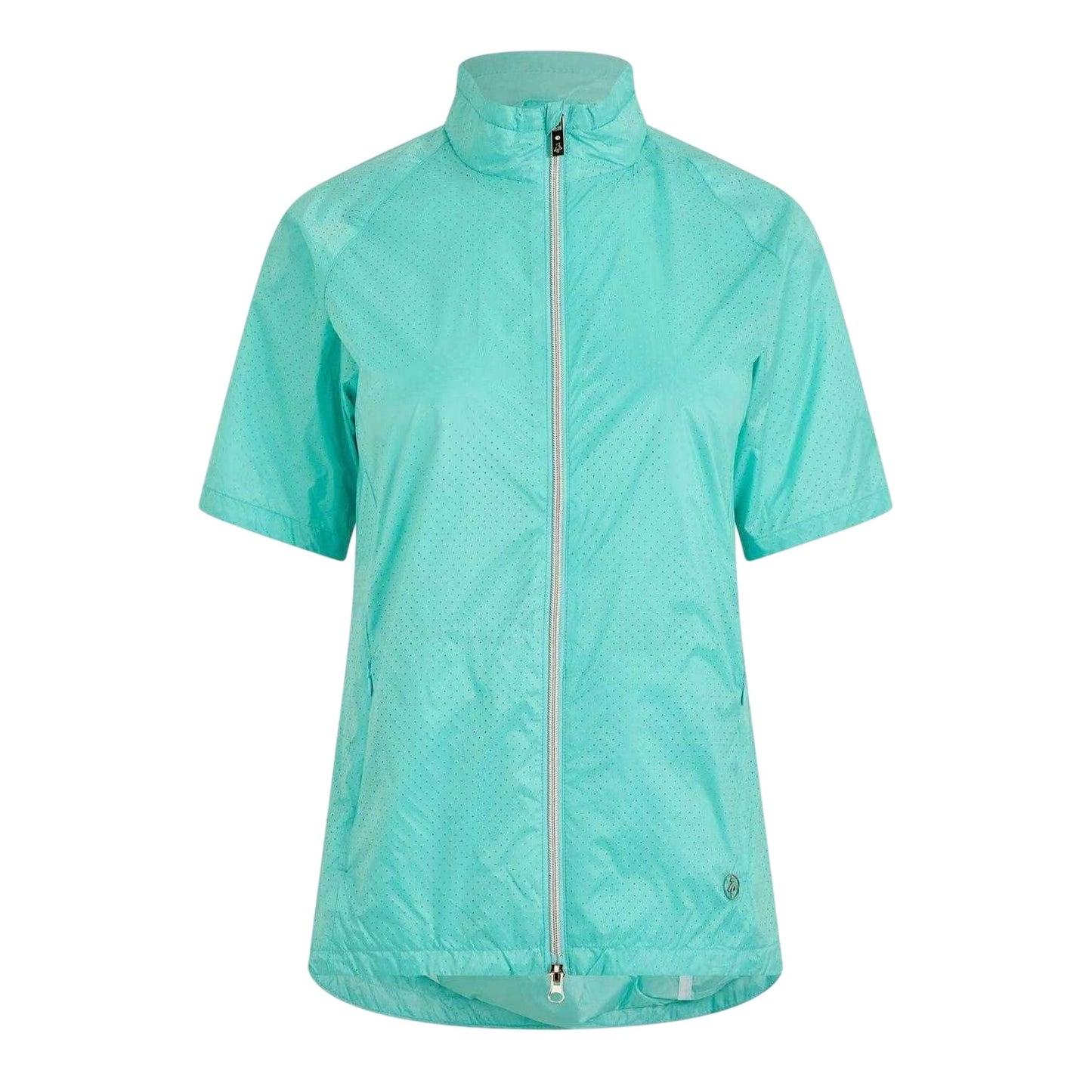 Aqua - Front - Calvin Klein Womens-Ladies Perforated Regular Golf Windbreaker