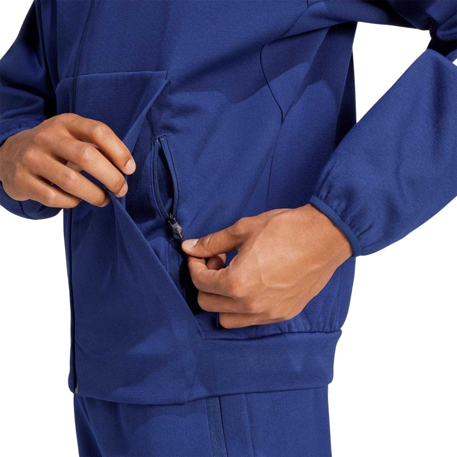 Dark Blue - Lifestyle - Adidas Mens ZNE France FFR Travel Full Zip Hoodie