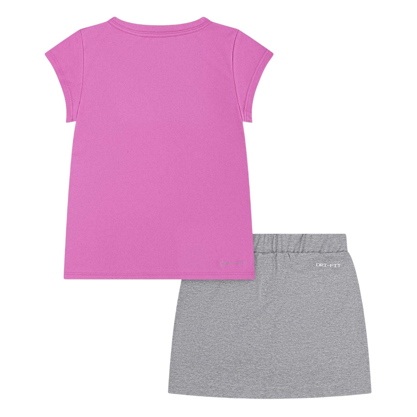 Grey Heather - Back - Nike Girls Scooter Dri-FIT Top & Skirt Set