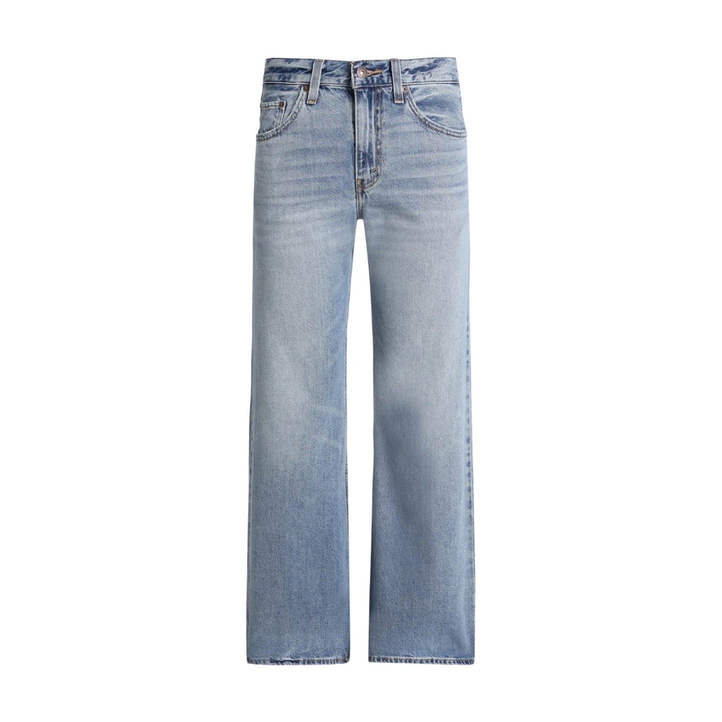 Blue - Front - Levis Womens-Ladies Easy Days Mid Rise Wide Leg Jeans