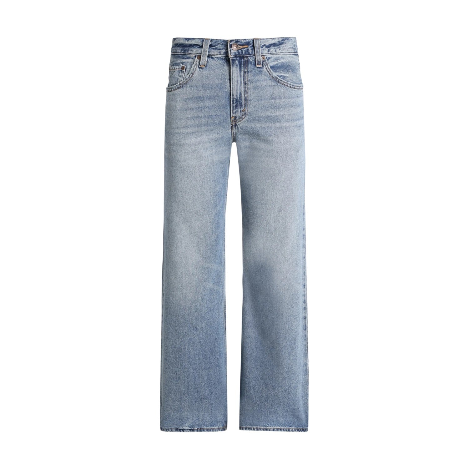 Blue - Front - Levis Womens-Ladies Easy Days Mid Rise Wide Leg Jeans