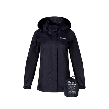 Navy - Lifestyle - Minoti Womens-Ladies Packaway Waterproof Jacket