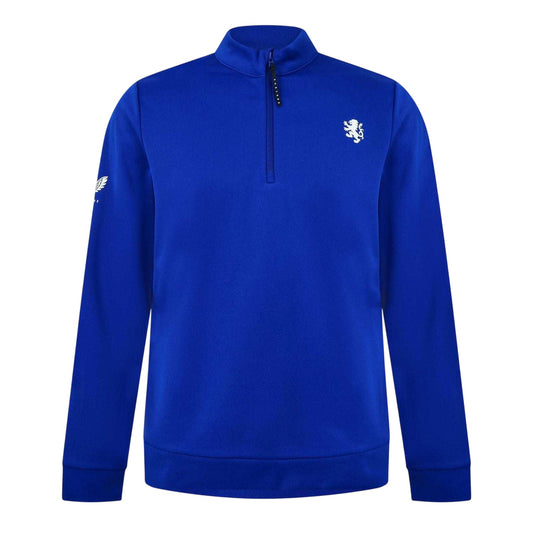 Royal Blue - Front - Castore Mens Rangers FC Quarter Zip Long-Sleeved Fleece Top